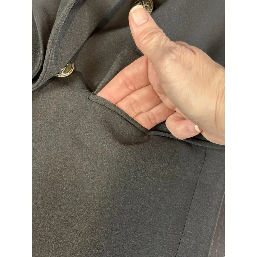 Boston Proper Double Breasted Blazer Black 6 Shaped Waisted Lined